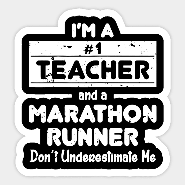 Womens Funny Teacher Apparel Great Perfect Marathon Runner gift Sticker by Alison Cloy